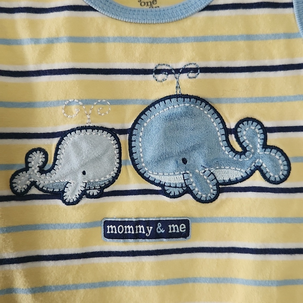 Carter's Yellow and Blue Striped Baby Romper - Picture 3 of 10